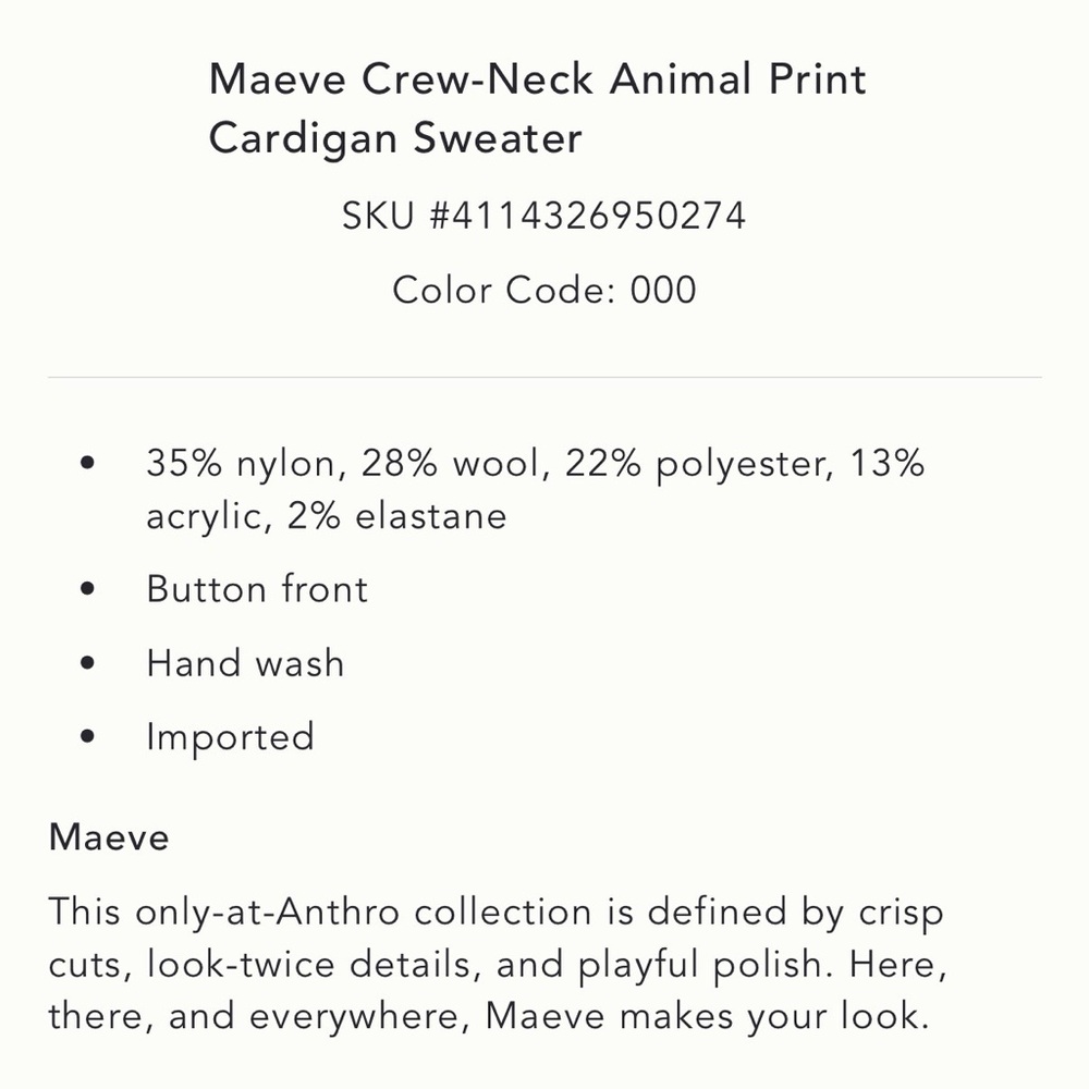 Maeve Crew-Neck Animal Print Sweater 1X NWT - Picture 5 of 5